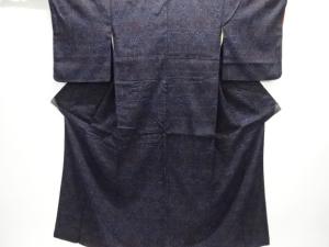 大正ロマン　華紋織り出し本場結城紬着物(ちぢみ)